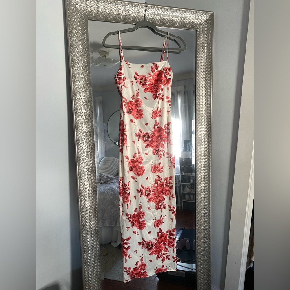 Peppermayo red floral maxi dress